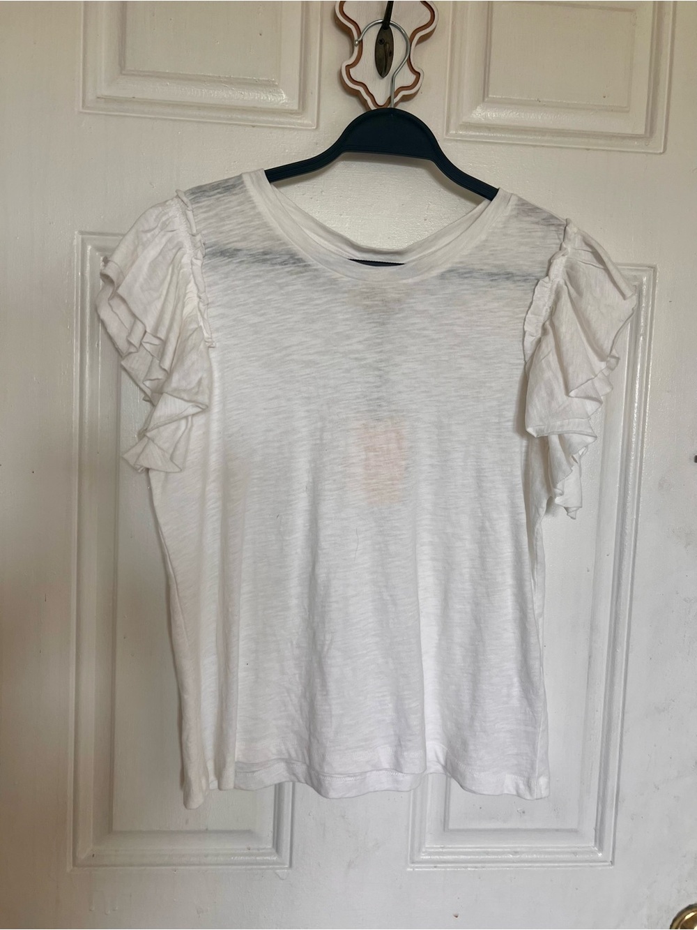 Industry | Women’s White Ruffle Sleeve Tee
